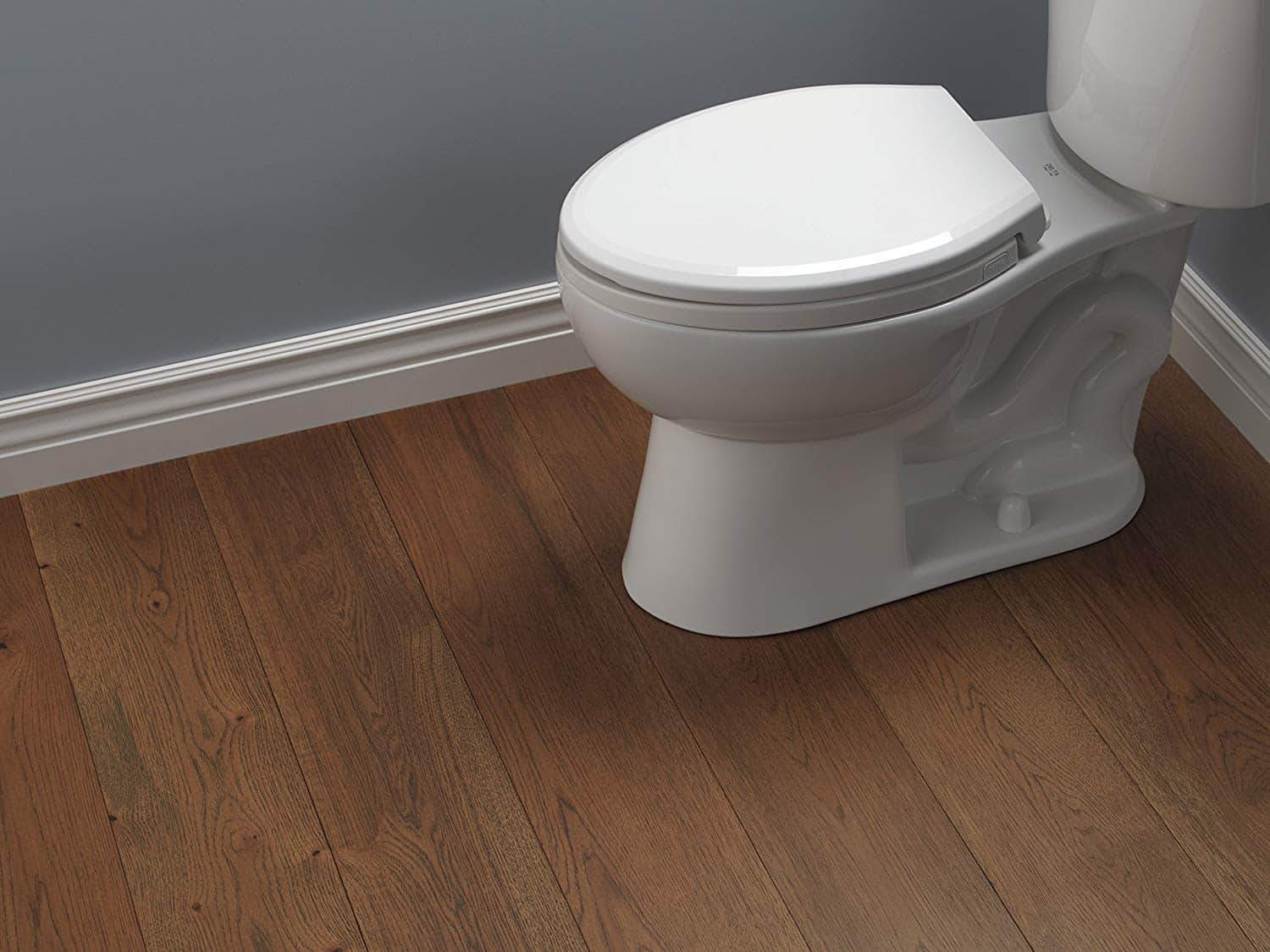 round soft toilet seat with durable wood core